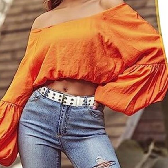 Double Grommet Punk Belt White Vegan Leather Studded Belt for Women Men Jeans